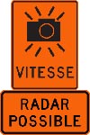 Panneau « Radar possible ».