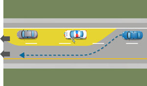 Intervention sur la voie de circulation: manoeuvre 5.