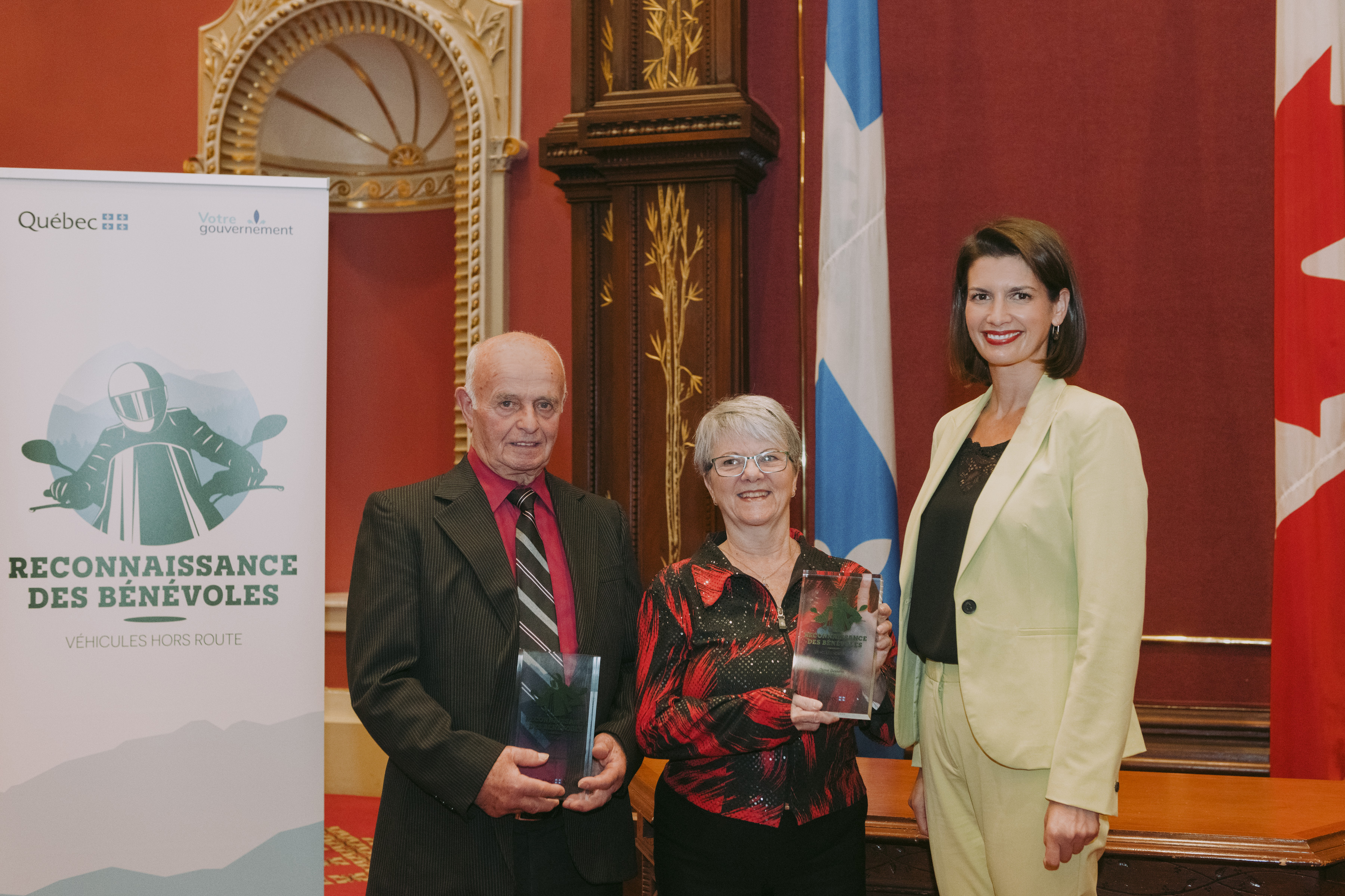 Estrie – Raymond Boutin, Diane Gosselin et Geneviève Guilbault, vice-première ministre et ministre des Transports et de la Mobilité durable