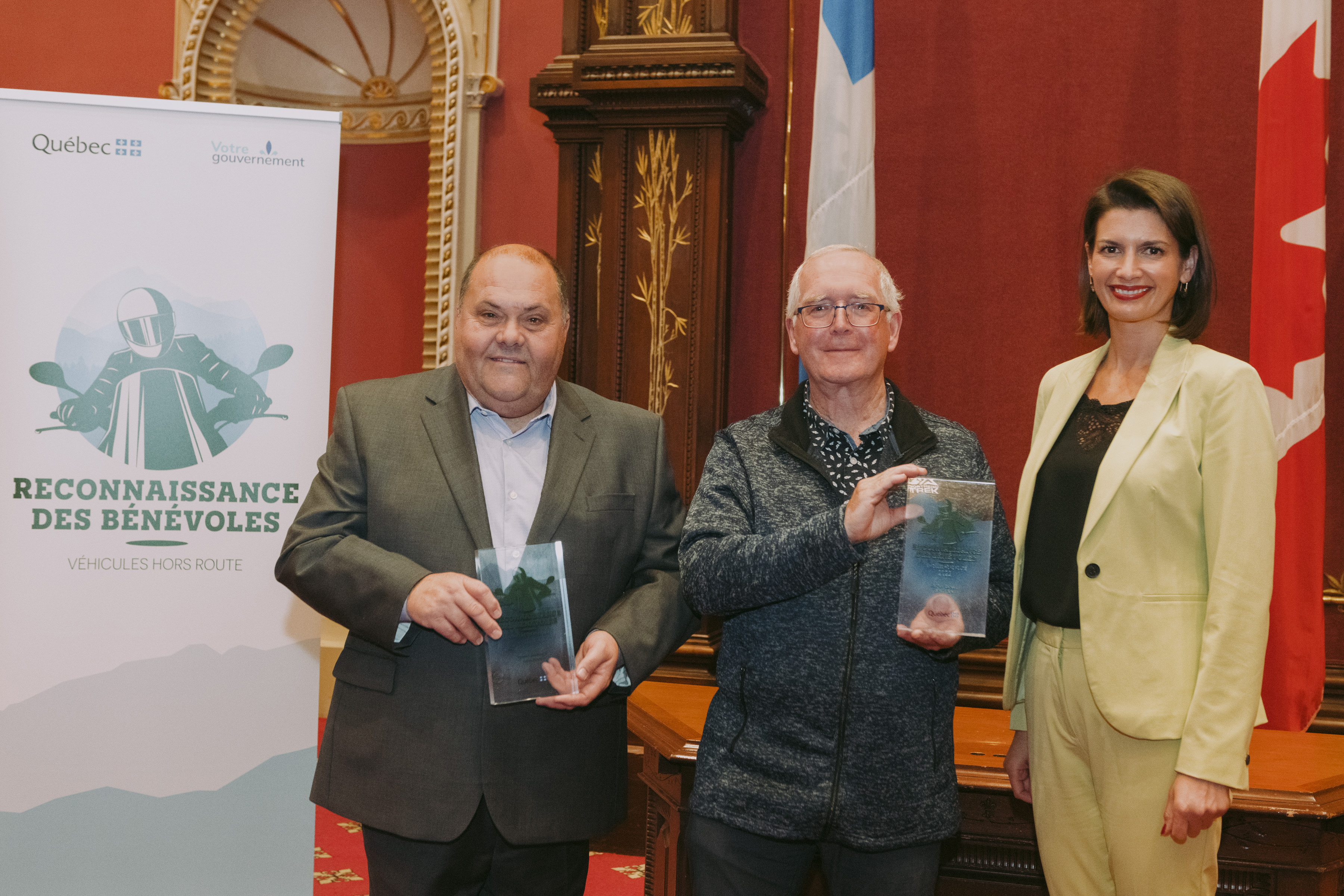 Lanaudière – Sylvain Bouchard, Adrien Gareau et Geneviève Guilbault, vice-première ministre et ministre des Transports et de la Mobilité durable