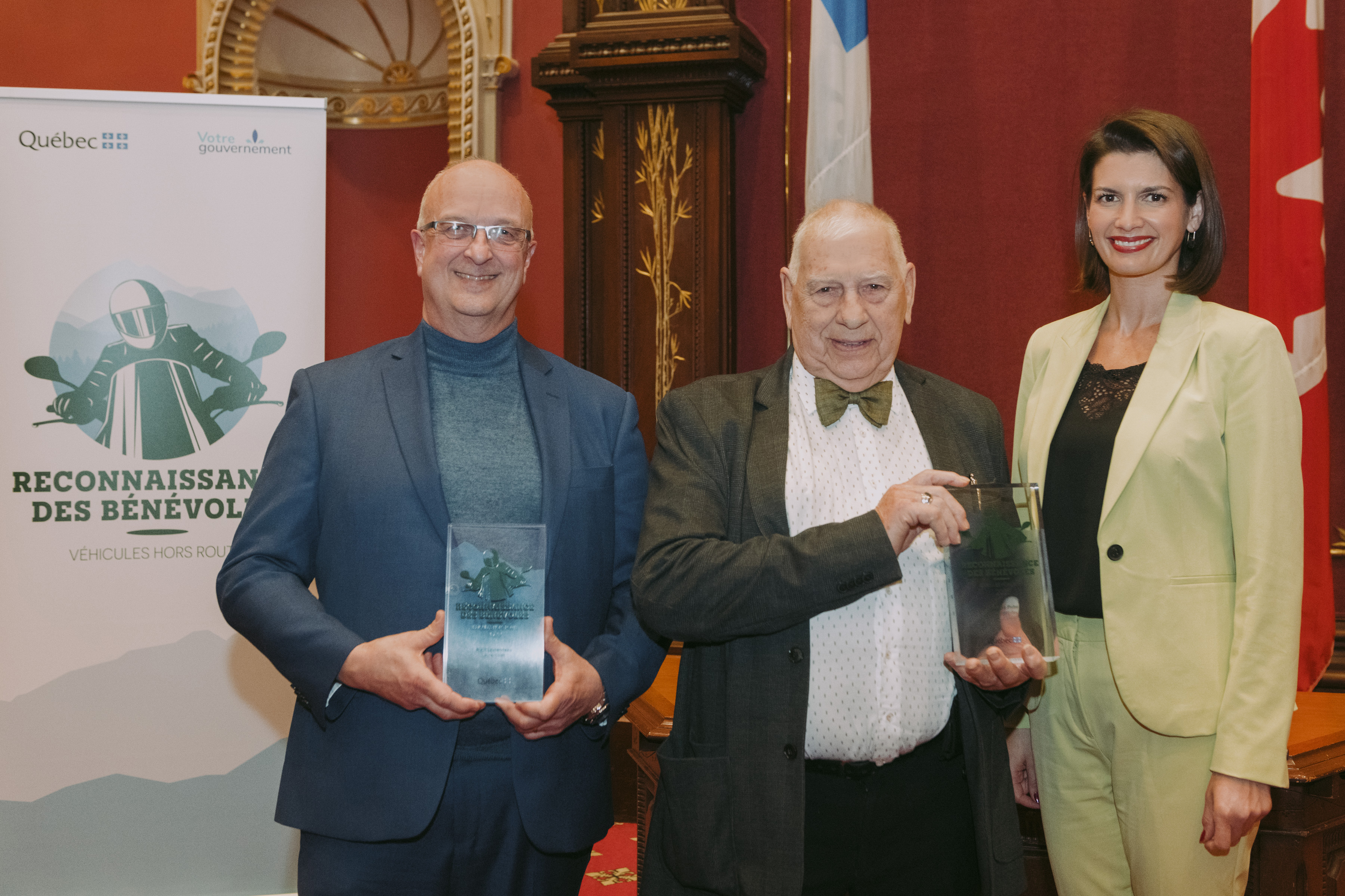 Laurentides – Alain Laurendeau, Adrien Piché et Geneviève Guilbault, vice-première ministre et ministre des Transports et de la Mobilité durable