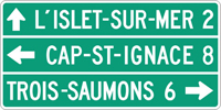 Exemple d'un panneau de destination