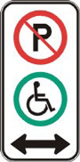 Panneau de signalisation - Stationnement réglementé - Stationnement pour personnes atteintes de déficience physique