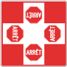 Panonceau de signalisation - Configuration de l'intersection et nombre de panneaux Arrêt