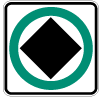 Panneau de signalisation - Trajet obligatoire pour transporteurs de matières dangereuses