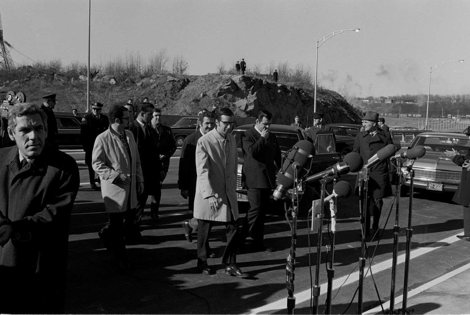 Inauguration du pont Pierre-Laporte, arrivée du premier ministre, M. Robert Bourassa. 